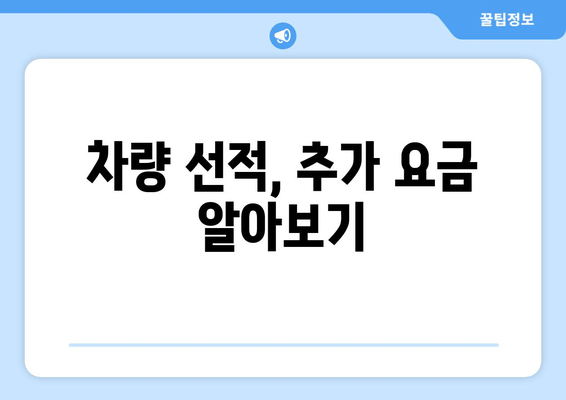 차량 선적, 추가 요금 알아보기