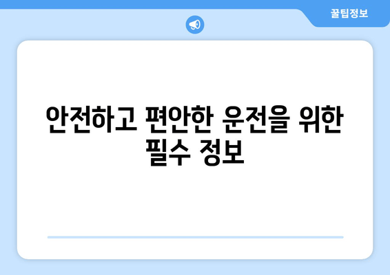 안전하고 편안한 운전을 위한 필수 정보
