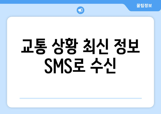 교통 상황 최신 정보 SMS로 수신