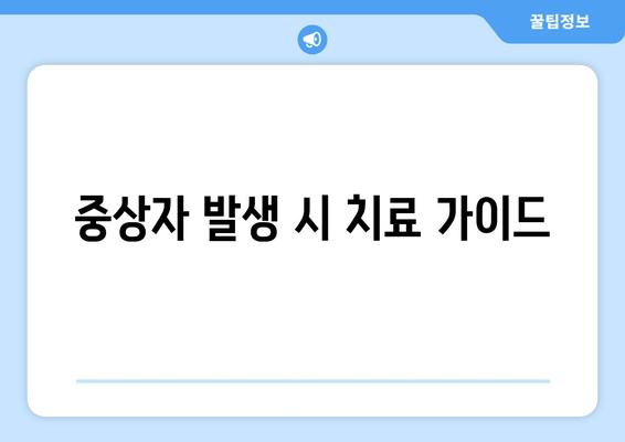 중상자 발생 시 치료 가이드