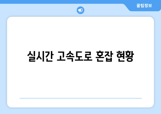 실시간 고속도로 혼잡 현황