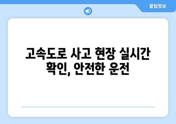 고속도로 사고 현장 실시간 확인, 안전한 운전