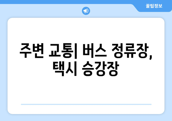 주변 교통| 버스 정류장, 택시 승강장