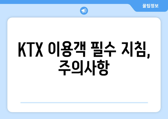 KTX 이용객 필수 지침, 주의사항