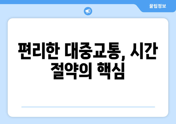 편리한 대중교통, 시간 절약의 핵심