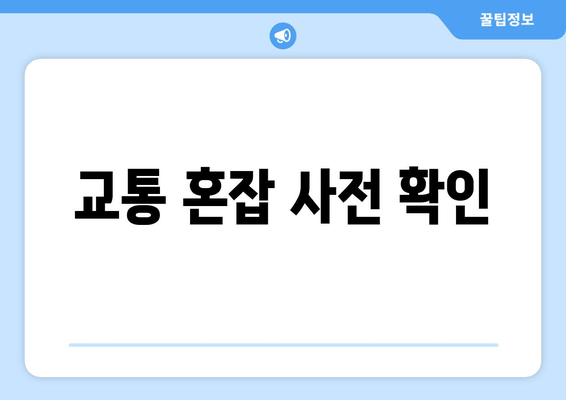 교통 혼잡 사전 확인