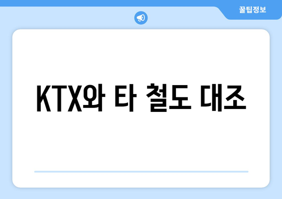 KTX와 타 철도 대조