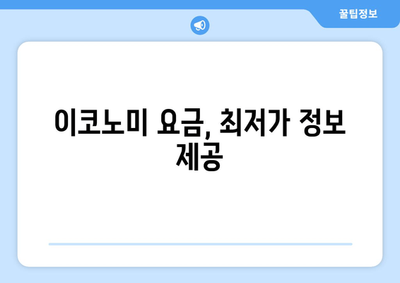 이코노미 요금, 최저가 정보 제공