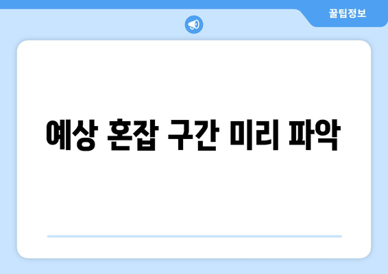 예상 혼잡 구간 미리 파악