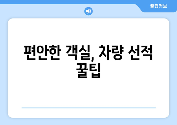 편안한 객실, 차량 선적 꿀팁