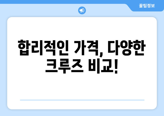 합리적인 가격, 다양한 크루즈 비교!