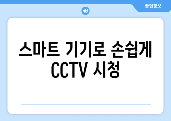 스마트 기기로 손쉽게 CCTV 시청