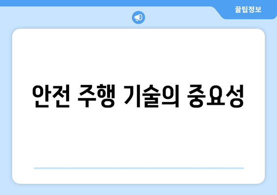 안전 주행 기술의 중요성