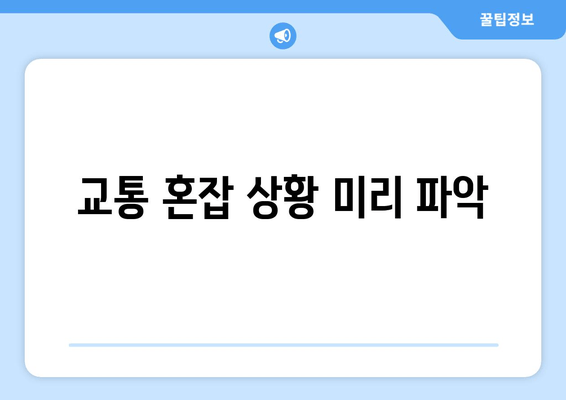 교통 혼잡 상황 미리 파악