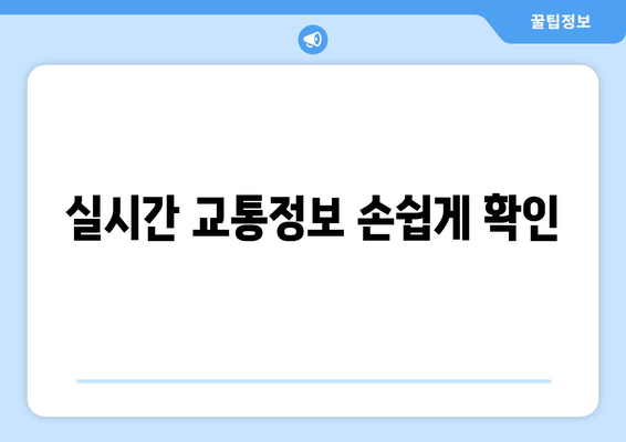 실시간 교통정보 손쉽게 확인