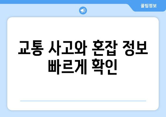 교통 사고와 혼잡 정보 빠르게 확인