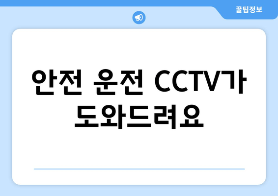 안전 운전 CCTV가 도와드려요