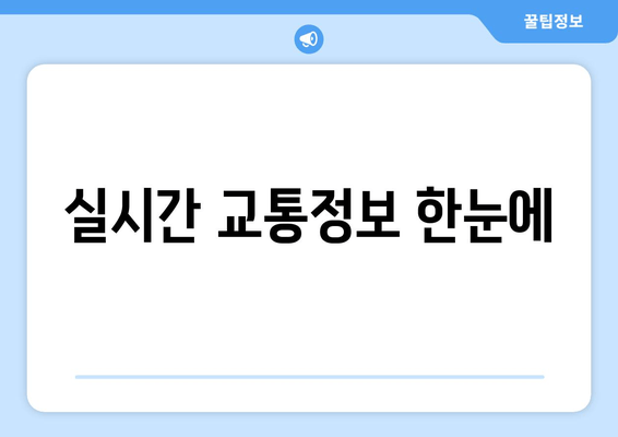 실시간 교통정보 한눈에