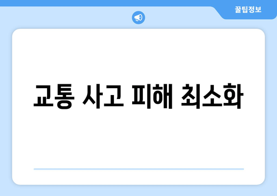 교통 사고 피해 최소화