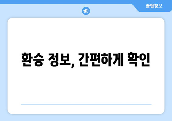 환승 정보, 간편하게 확인