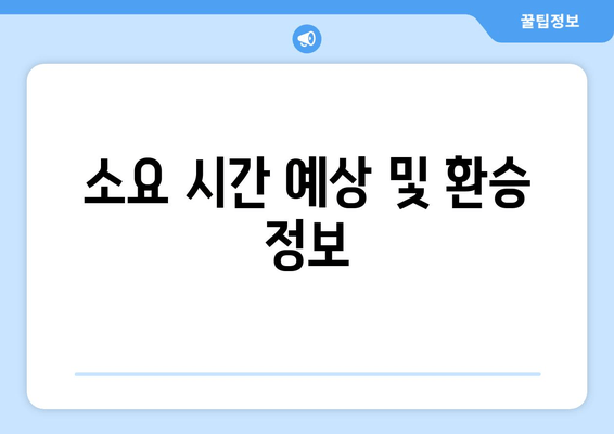 소요 시간 예상 및 환승 정보