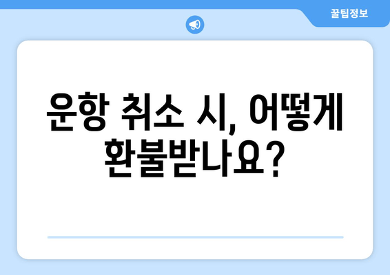 운항 취소 시, 어떻게 환불받나요?