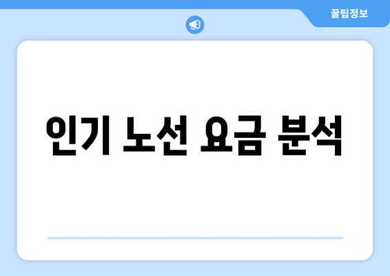 인기 노선 요금 분석