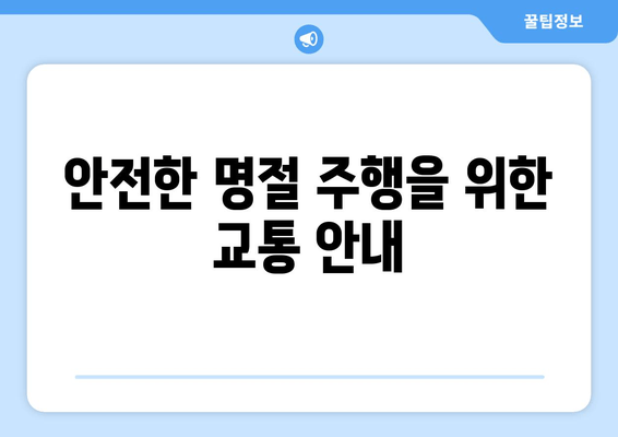 안전한 명절 주행을 위한 교통 안내