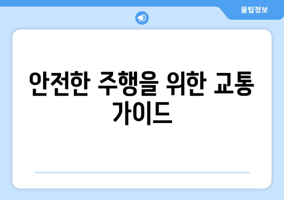 안전한 주행을 위한 교통 가이드