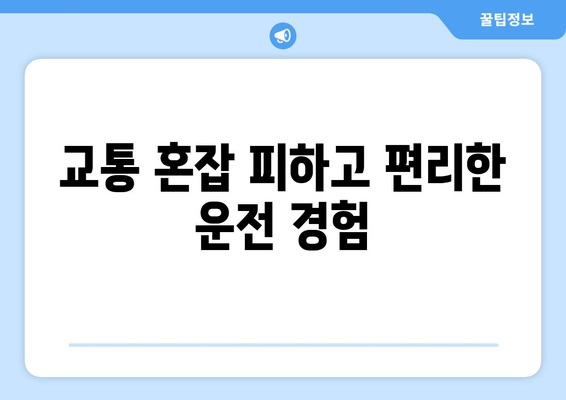 교통 혼잡 피하고 편리한 운전 경험