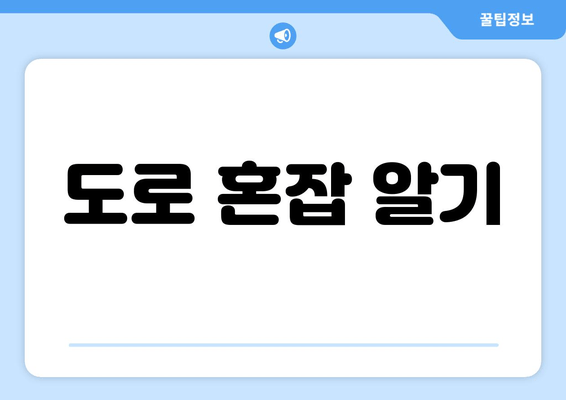 도로 혼잡 알기