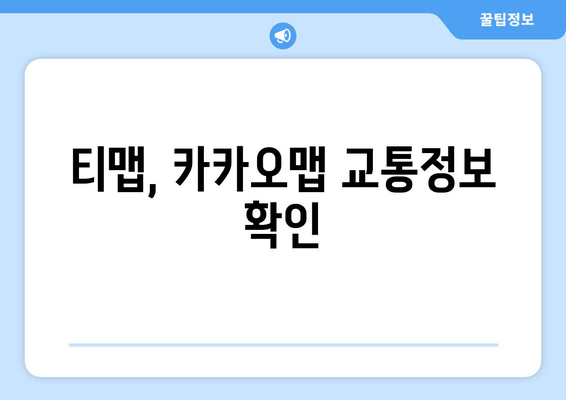 티맵, 카카오맵 교통정보 확인