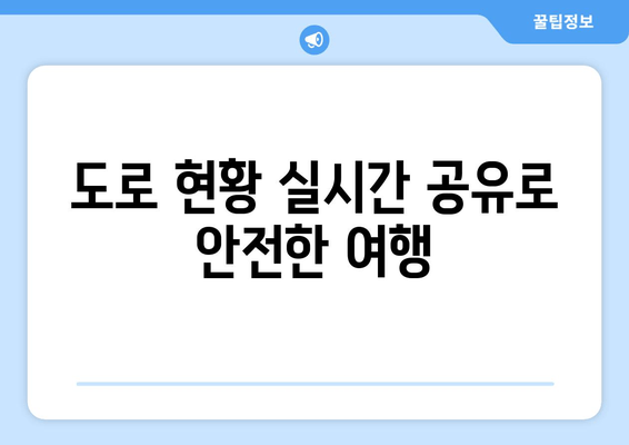 도로 현황 실시간 공유로 안전한 여행