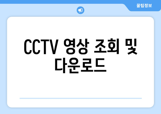 CCTV 영상 조회 및 다운로드