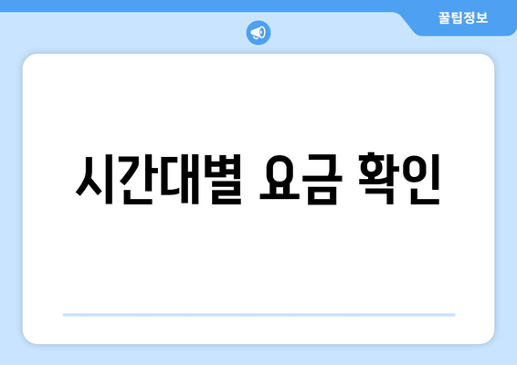 시간대별 요금 확인