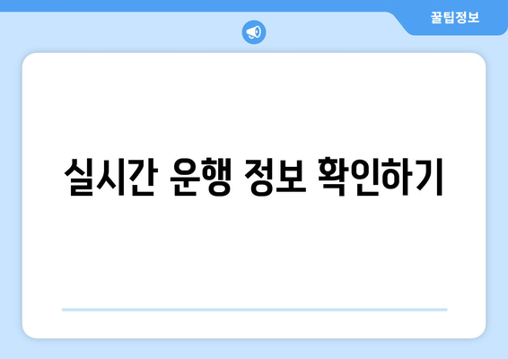 실시간 운행 정보 확인하기