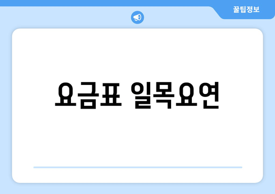 요금표 일목요연