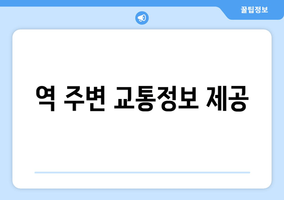 역 주변 교통정보 제공