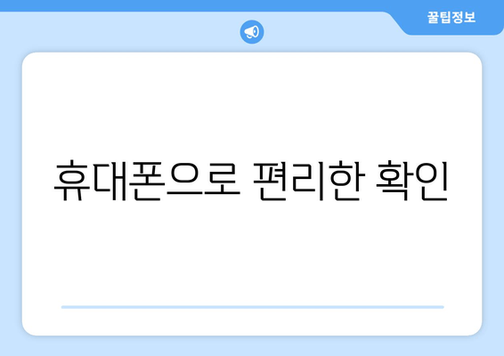 휴대폰으로 편리한 확인