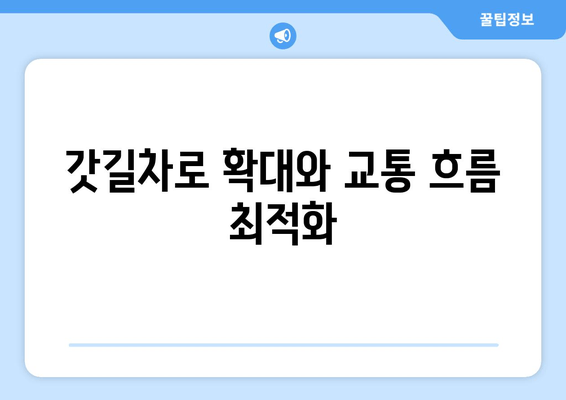 갓길차로 확대와 교통 흐름 최적화