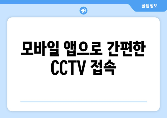 모바일 앱으로 간편한 CCTV 접속