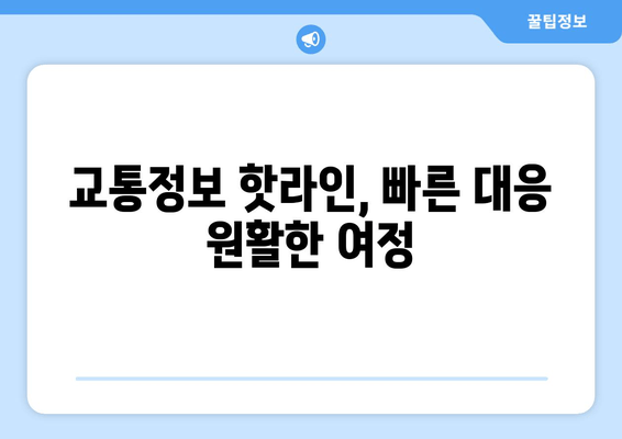 교통정보 핫라인, 빠른 대응 원활한 여정