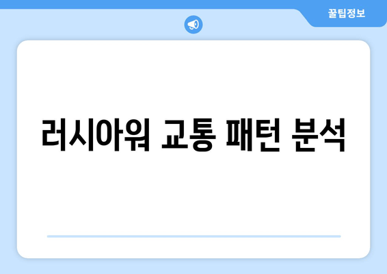 러시아워 교통 패턴 분석