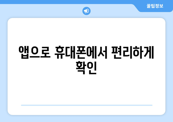 앱으로 휴대폰에서 편리하게 확인