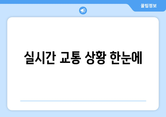 실시간 교통 상황 한눈에