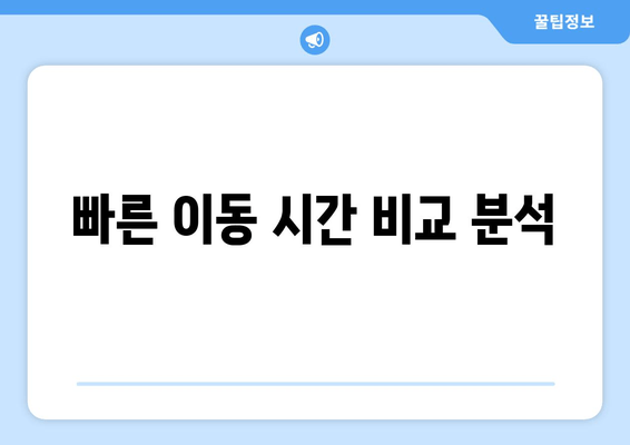 빠른 이동 시간 비교 분석