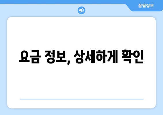 요금 정보, 상세하게 확인