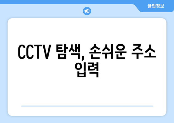 CCTV 탐색, 손쉬운 주소 입력