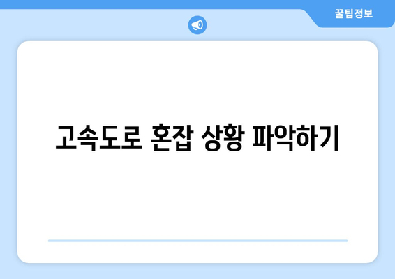 고속도로 혼잡 상황 파악하기