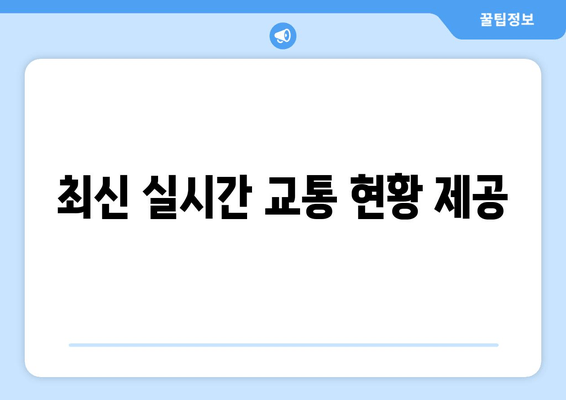 최신 실시간 교통 현황 제공